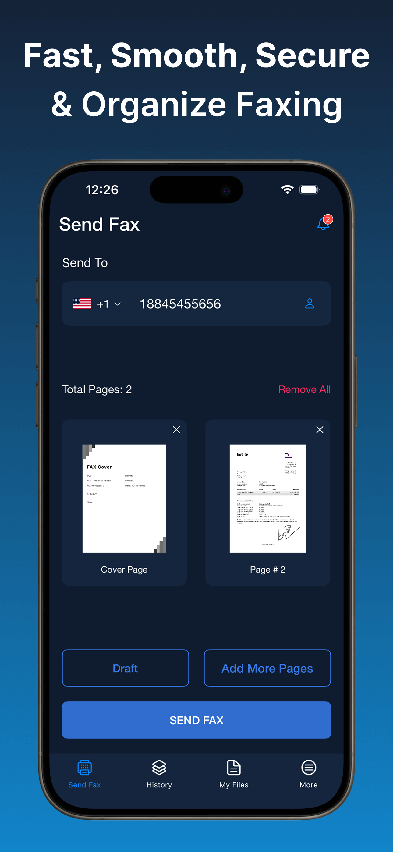Fax Hero inbox screen